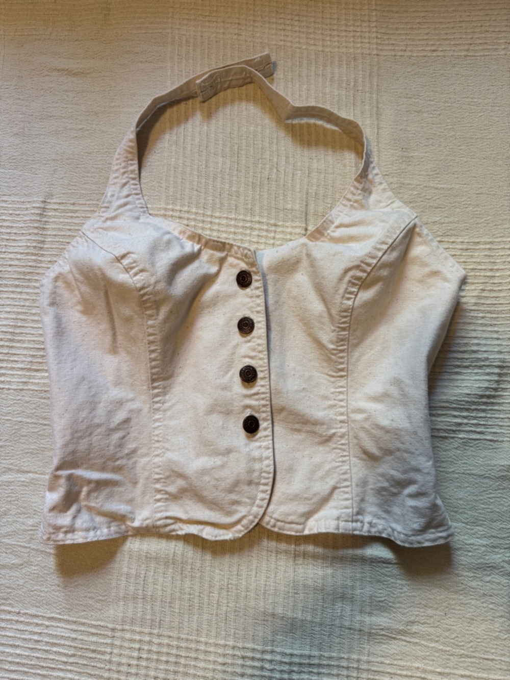 Vintage 70s Levi’s For Gals Halter Crop Top Vest Cotton Small